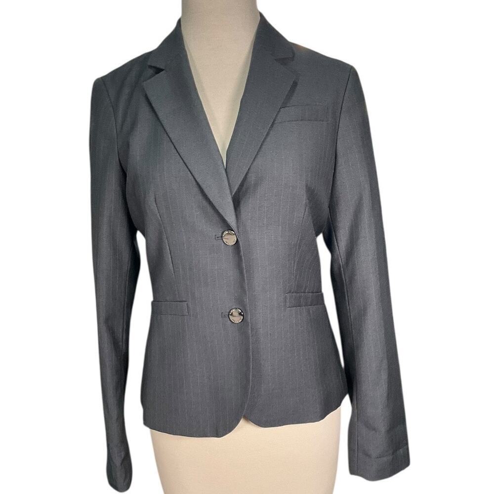 Calvin Klein Women's Size 6 Gray Solid Lined Double Button Blazer Professional